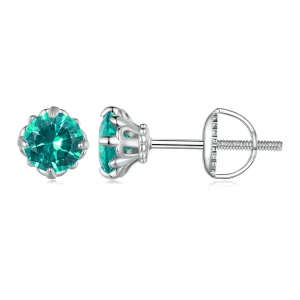 Pandora Style Green Nano Stud Earrings - BSE831-GN (image for) Pandora Style Green Nano Stud Earrings - BSE831-GN
