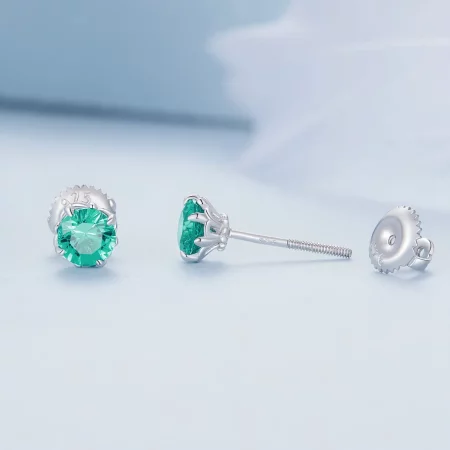 Pandora Style Green Nano Stud Earrings - BSE831-GN