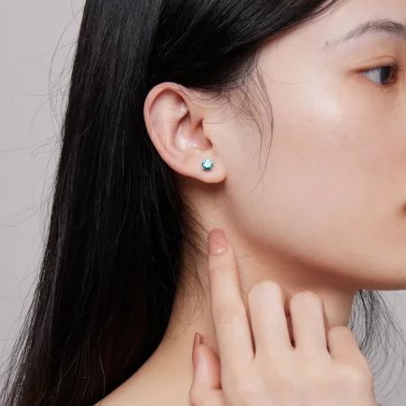 Pandora Style Green Nano Stud Earrings - BSE831-GN