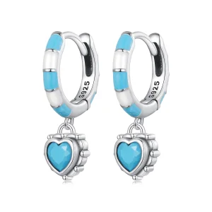 (image for) Pandora Style Heart-Shaped Hoops Earrings - SCE1594