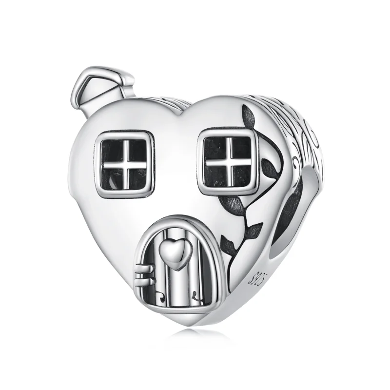 (image for) Pandora Style Heart Shaped House Charm - BSC871 - Product Image