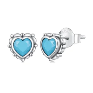 (image for) Pandora Style Heart-Shaped Stud Earrings - SCE1592
