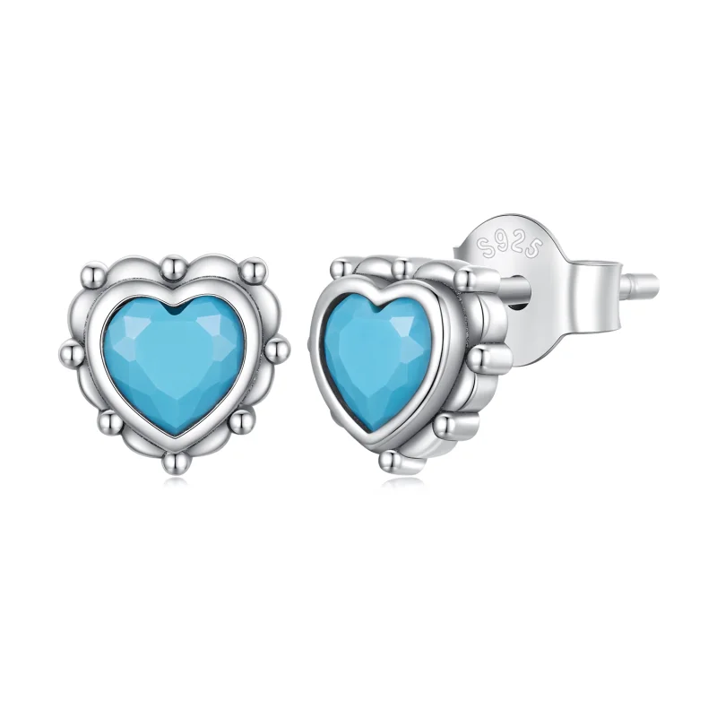 (image for) Pandora Style Heart-Shaped Stud Earrings - SCE1592 - Product Image
