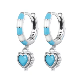 Pandora Style Heart-Shaped Hoops Earrings - SCE1594
