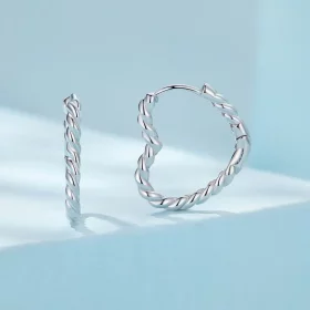 Pandora Style Heart-Shaped Hoops Earrings - SCE1606