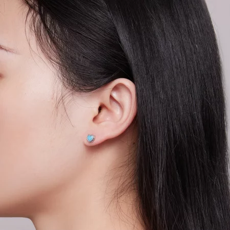 Pandora Style Heart-Shaped Stud Earrings - SCE1592