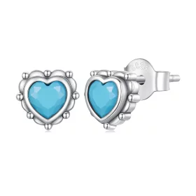 Pandora Style Heart-Shaped Stud Earrings - SCE1592 Pandora Style Heart-Shaped Stud Earrings - SCE1592