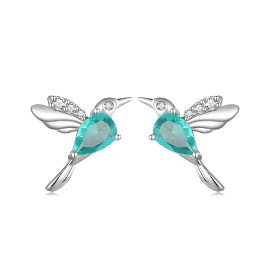 Pandora Style Hummingbird Stud Earrings - BSE849