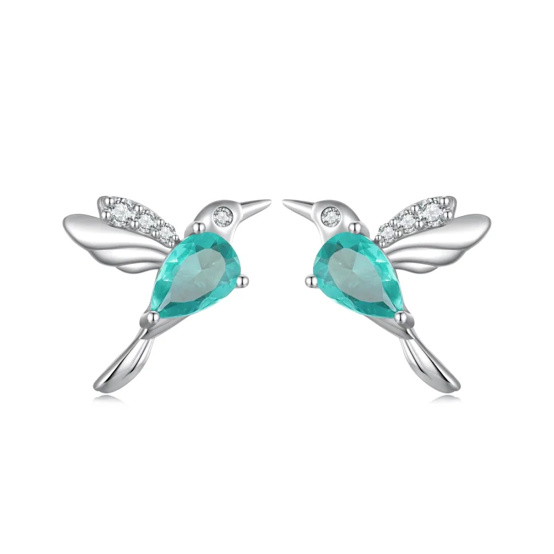 (image for) Pandora Style Hummingbird Stud Earrings - BSE849 - Product Image