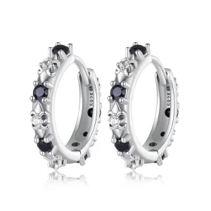 (image for) Pandora Style Iris Hoops Earrings - SCE1605-BK