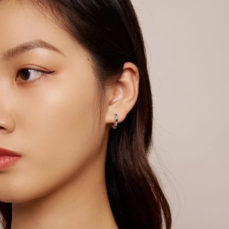 Pandora Style Iris Hoops Earrings - SCE1605-BK