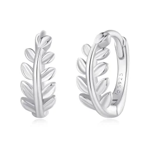 (image for) Pandora Style Leaves Hoops Earrings - BSE500-A