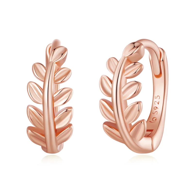 (image for) Pandora Style Leaves Hoops Earrings - BSE500-C - Product Image