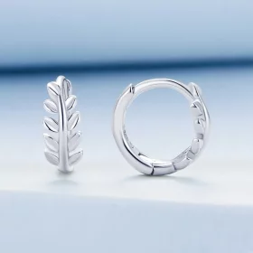 Pandora Style Leaves Hoops Earrings - BSE500-A Pandora Style Leaves Hoops Earrings - BSE500-A