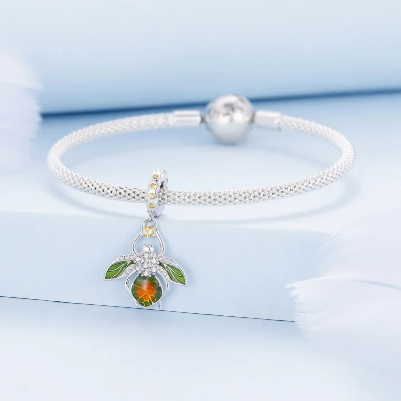 (image for) Pandora Style Lemon Bee Pendant Charm - BSC882 - View 3