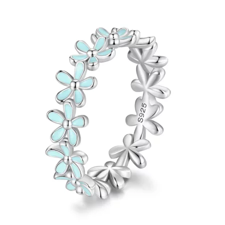 Pandora Style Little Blue Flower Ring - SCR931