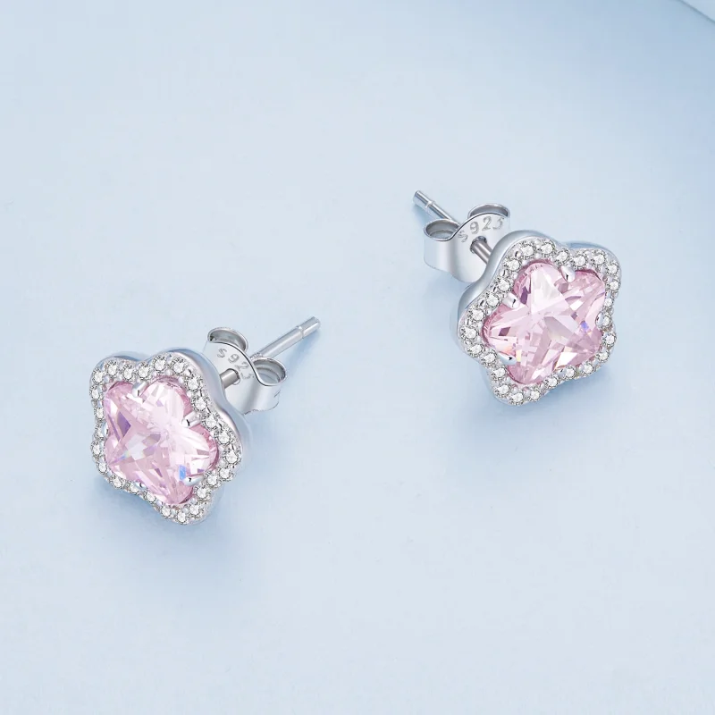 (image for) Pandora Style Little Flower Stud Earrings - BSE850 - View 4