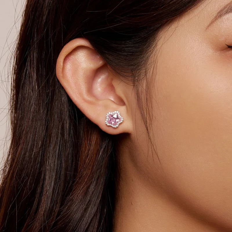 (image for) Pandora Style Little Flower Stud Earrings - BSE850 - View 5