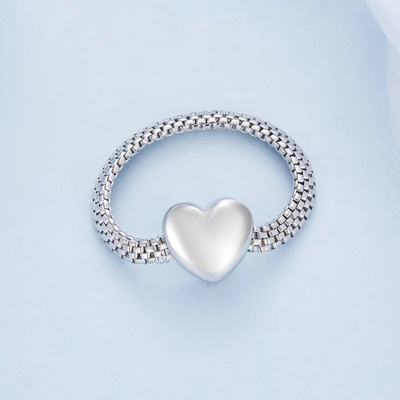 (image for) Pandora Style Love Chain Ring - BSR422 - View 3