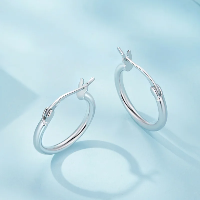 (image for) Pandora Style Medium circle Hoops Earrings - SCE1608-M - View 3