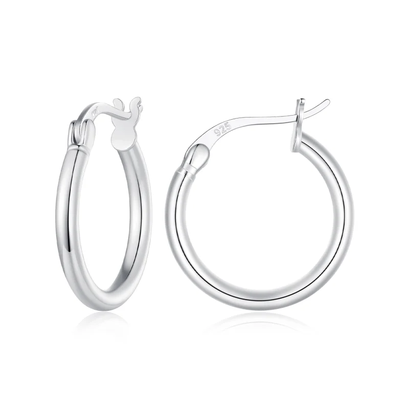 (image for) Pandora Style Medium circle Hoops Earrings - SCE1608-M - Product Image