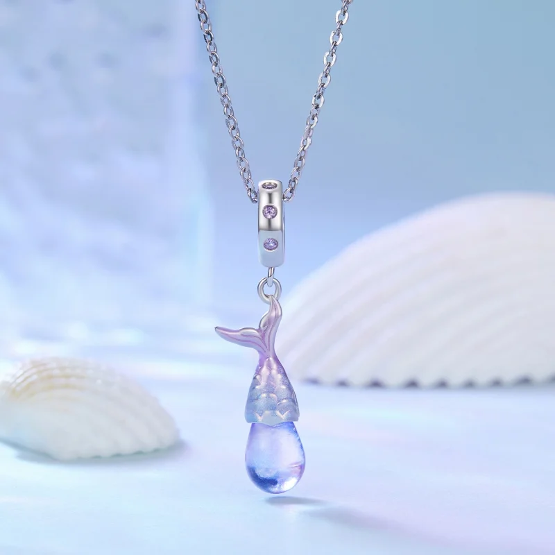 (image for) Pandora Style Mermaid Tears Pendant Charm - BSC874 - View 2