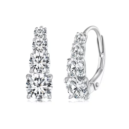 Pandora Style Moissanite Hoops Earrings - MSE023 Pandora Style Moissanite Hoops Earrings - MSE023