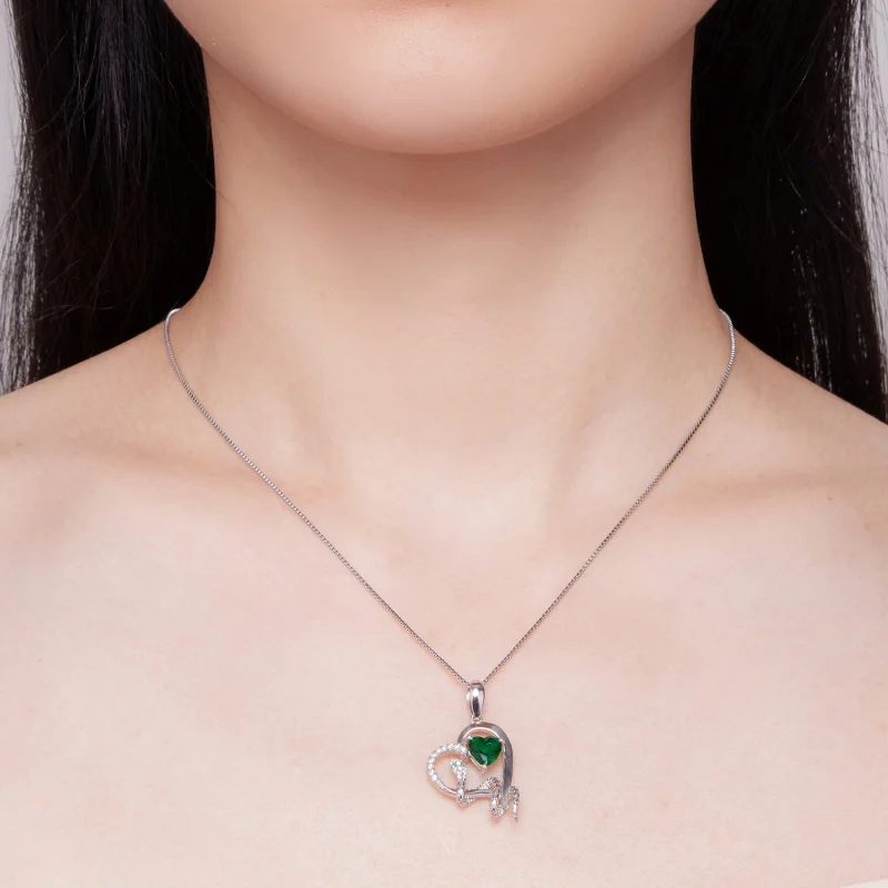 (image for) Pandora Style Necklace with Exquisite Snake Winding Heart Shape - BSN327 - View 4