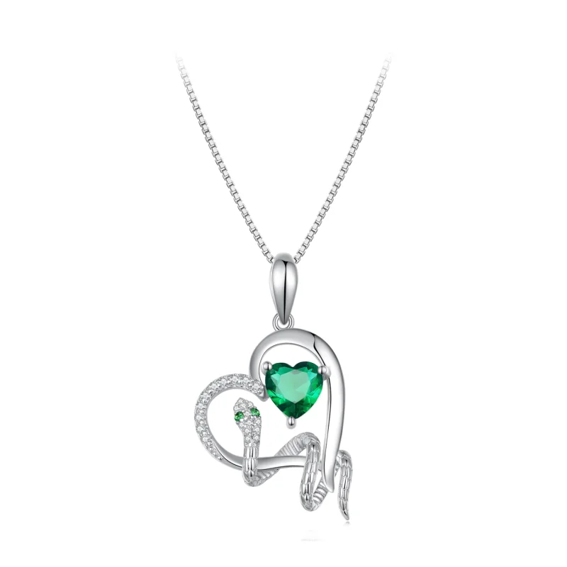 (image for) Pandora Style Necklace with Exquisite Snake Winding Heart Shape - BSN327 - Product Image