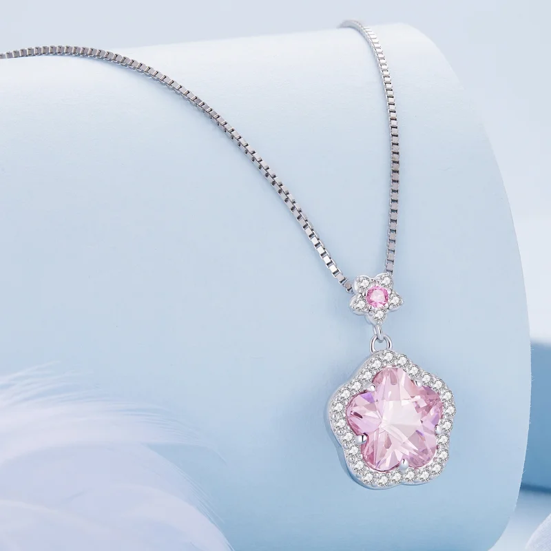 (image for) Pandora Style Necklace with Little Flower - BSN329 - View 2