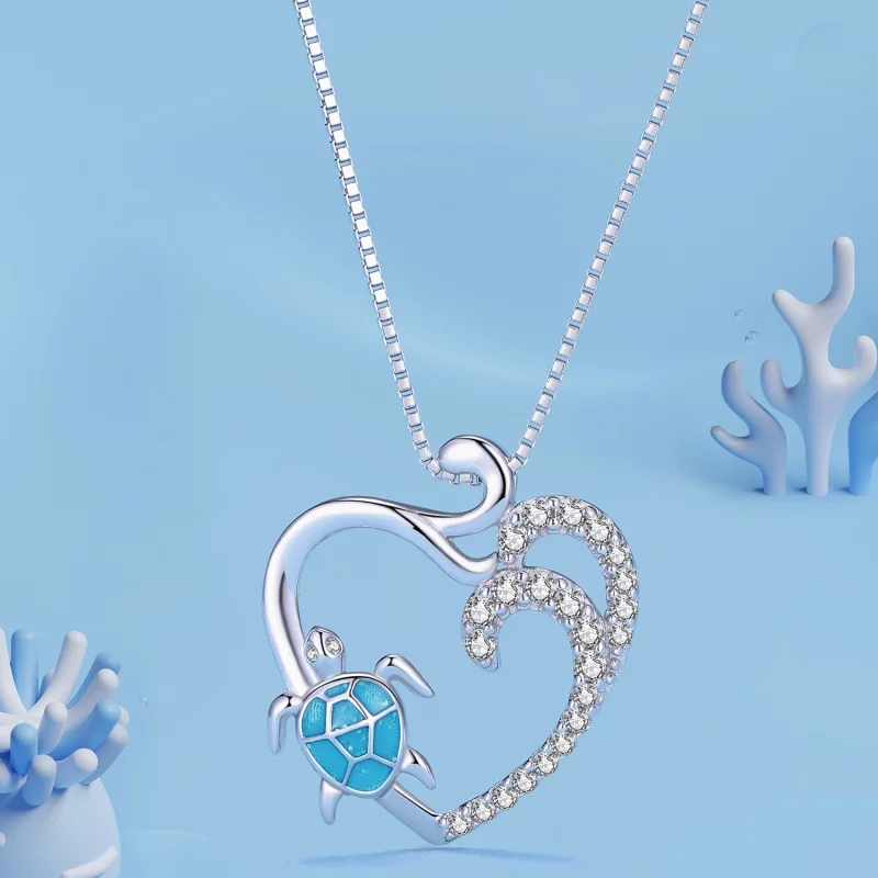 (image for) Pandora Style Necklace with Sea Turtle - SCN499 - View 2