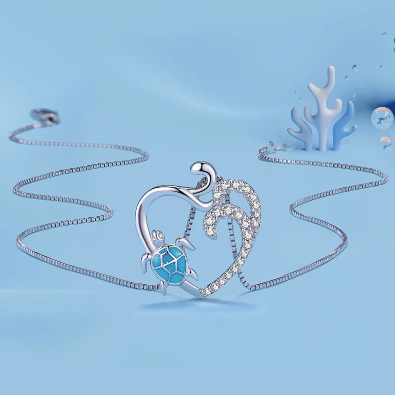 (image for) Pandora Style Necklace with Sea Turtle - SCN499 - View 3