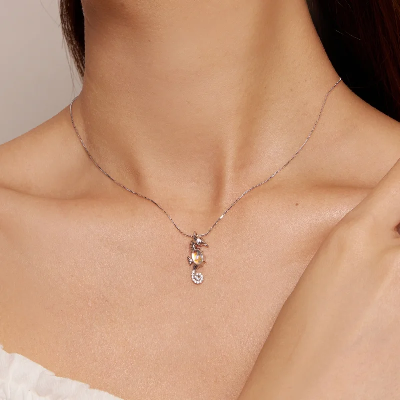 (image for) Pandora Style Necklace with Seahorse - BSN332 - View 7