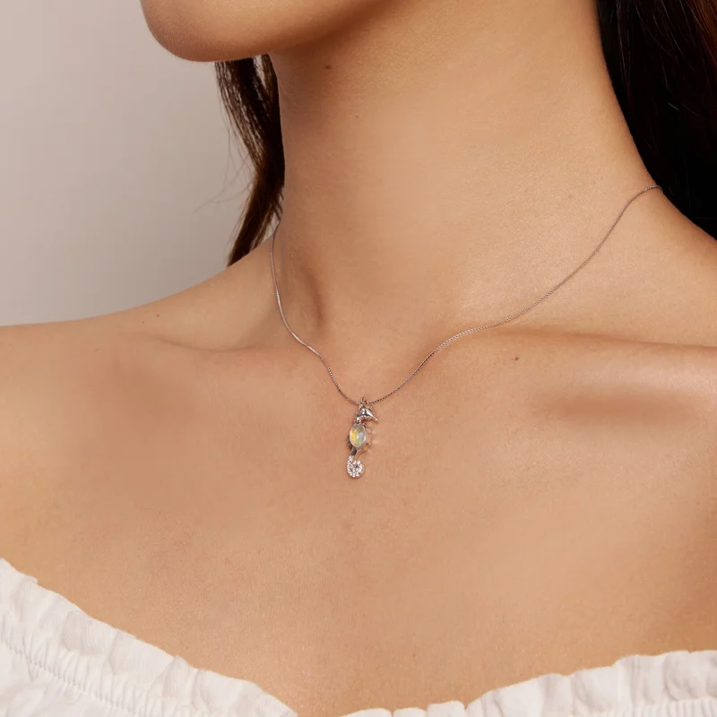 (image for) Pandora Style Necklace with Seahorse - BSN332 - View 8