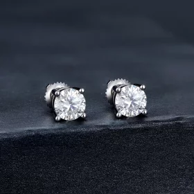 Pandora Style One Carat Four Claw Moissanite Stud Earrings - MSE003-L Pandora Style One Carat Four Claw Moissanite Stud Earrings - MSE003-L