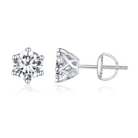 Pandora Style One Carat Four Claw Moissanite Stud Earrings - MSE004-L Pandora Style One Carat Four Claw Moissanite Stud Earrings - MSE004-L