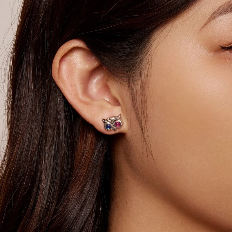 (image for) Pandora Style Owl Stud Earrings - SCE1602 - View 5