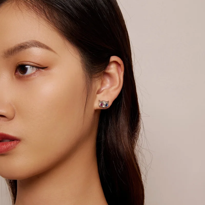 (image for) Pandora Style Owl Stud Earrings - SCE1602 - View 6