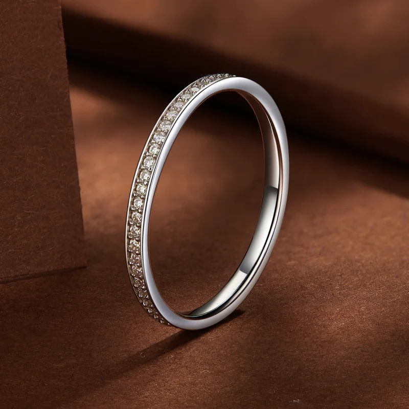 (image for) Pandora Style Pave Moissanite Ring - MSR030 - View 2