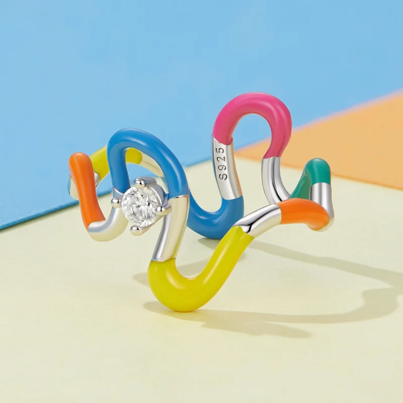 (image for) Pandora Style Rainbow Irregular Ring - SCR940 - View 3