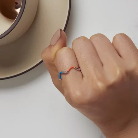 Pandora Style Rainbow Wavy Irregular Ring - SCR941