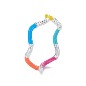 Pandora Style Rainbow Wavy Irregular Ring - SCR941