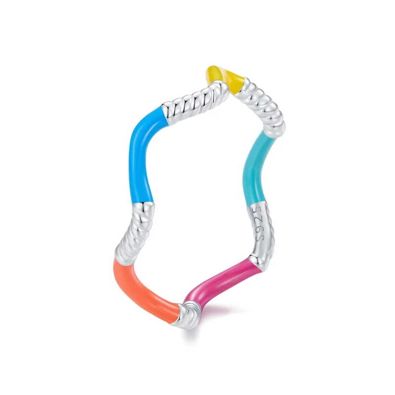 (image for) Pandora Style Rainbow Wavy Irregular Ring - SCR941 - Product Image