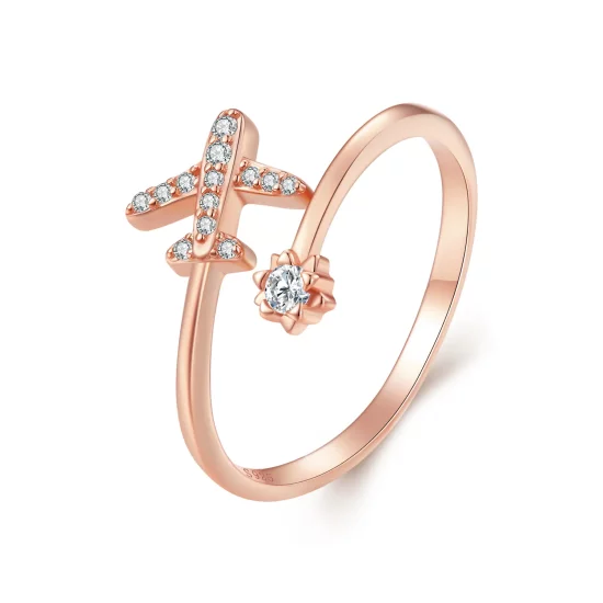 Pandora Style Rose Gold Distance Open Ring - SCR623-C
