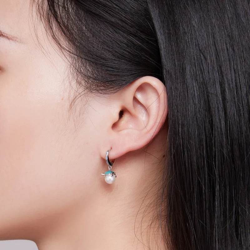 (image for) Pandora Style Sea Turtle Hoops Earrings - SCE1597 - View 5