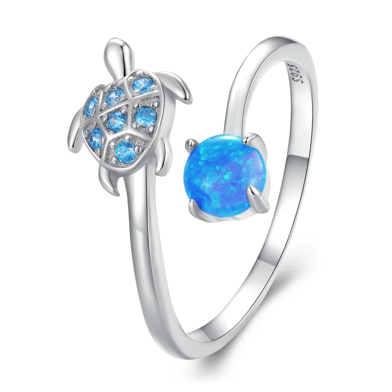 (image for) Pandora Style Sea Turtle Open Ring - SCR928 - Product Image