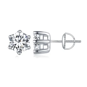 Pandora Style Shiny Zircon Stud Earrings - BSE615-7L (image for) Pandora Style Shiny Zircon Stud Earrings - BSE615-7L