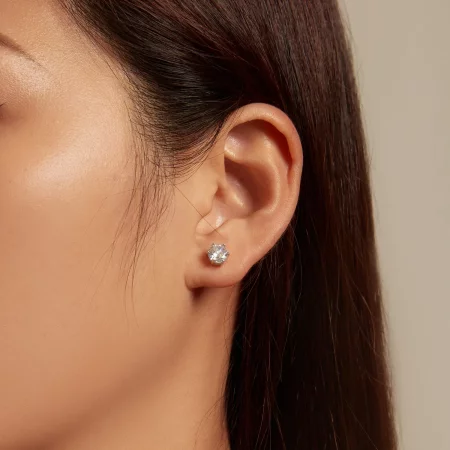 Pandora Style Shiny Zircon Stud Earrings - BSE615-6L