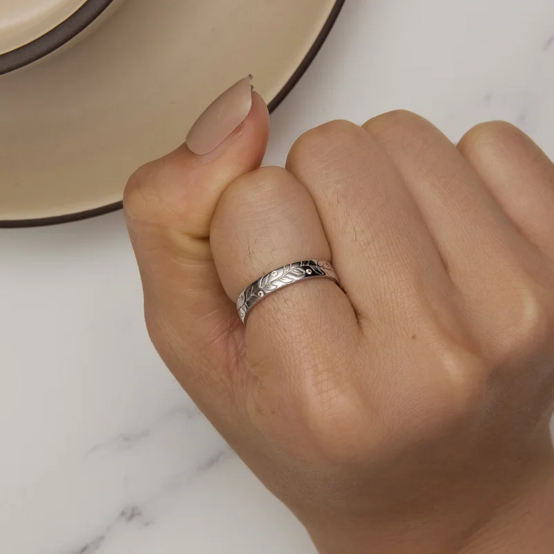 (image for) Pandora Style Simple Sweet Autumn Leaves Ring - BSR444 - View 6