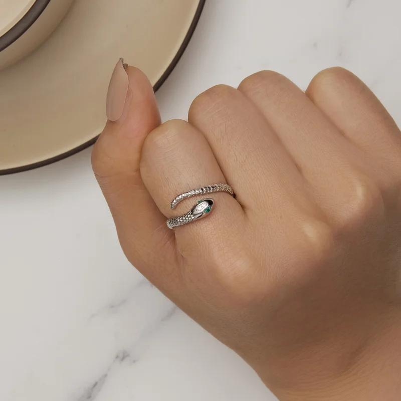 (image for) Pandora Style Snake Open Ring - BSR440 - View 6